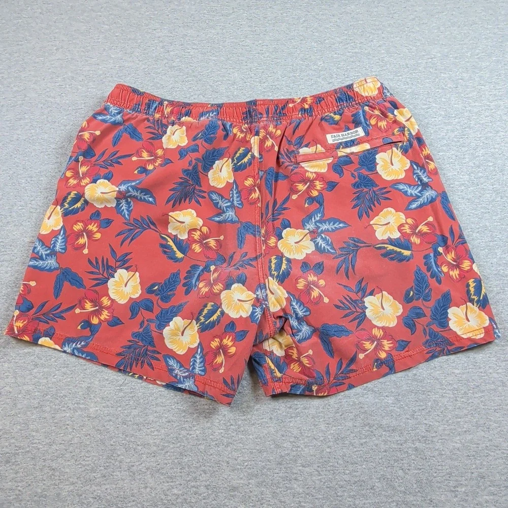 Fair Harbor Mens The Bungalow Floral Swim Trunks XL Recycled Nylon Lined Shorts